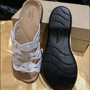 White leather sandals